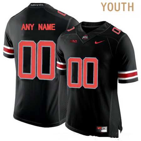 Youth Ohio State Buckeyes Customized College Football Nike Lights Black Out Limited Jersey->customized ncaa jersey->Custom Jersey
